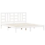 Cadru de pat Super King, alb, 180×200 cm, lemn masiv