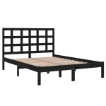 Cadru de pat Super King, negru, 180×200 cm, lemn masiv