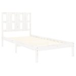 Cadru de pat single, alb, 90×190 cm, lemn masiv
