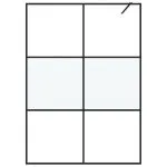 Perete cabină duș walk-in negru 140×195 cm sticlă ESG semi-mată