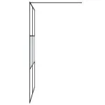 Perete cabină duș walk-in negru 140×195 cm sticlă ESG semi-mată