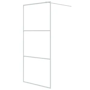 Paravan duș walk-in, alb, 90×195 cm, sticlă ESG transparentă