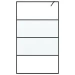 Perete cabină duș walk-in negru 115×195 cm sticlă ESG semi-mată