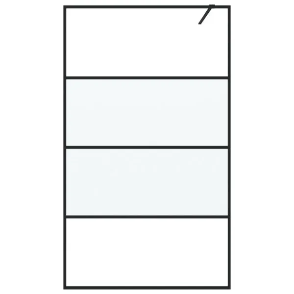 Perete cabină duș walk-in negru 115×195 cm sticlă ESG semi-mată
