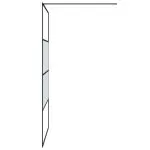 Perete cabină duș walk-in negru 115×195 cm sticlă ESG semi-mată