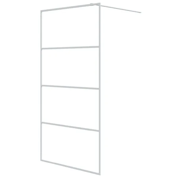 Paravan duș walk-in, alb, 100×195 cm, sticlă ESG transparentă