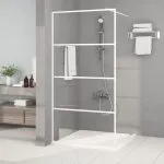 Paravan duș walk-in, alb, 100×195 cm, sticlă ESG transparentă
