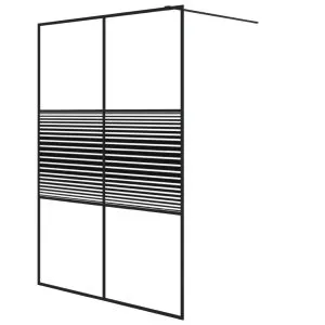 Paravan duș walk-in negru 140×195 cm sticlă ESG transparentă