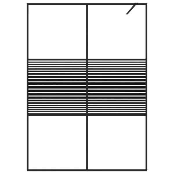 Paravan duș walk-in negru 140×195 cm sticlă ESG transparentă