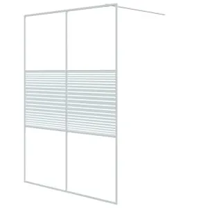 Perete de duș walk-in, alb, 140×195 cm, sticlă ESG transparentă