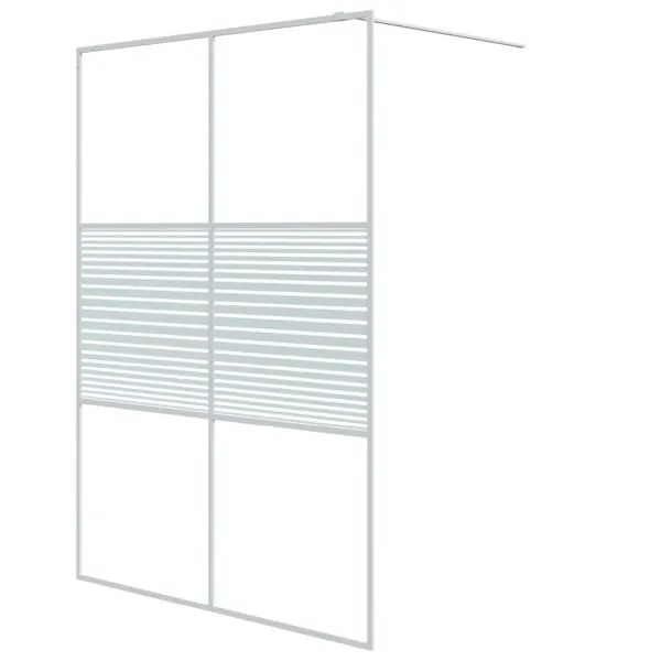 Perete de duș walk-in, alb, 140×195 cm, sticlă ESG transparentă