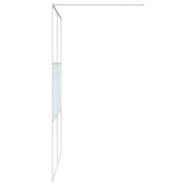 Perete de duș walk-in, alb, 140×195 cm, sticlă ESG transparentă