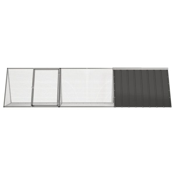 Cușcă pentru iepuri antracit 302,5×80,5×71 cm oțel galvanizat