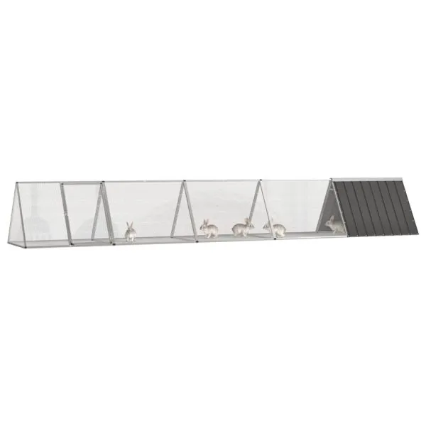 Cușcă pentru iepuri antracit 504,5×80,5×71 cm oțel galvanizat