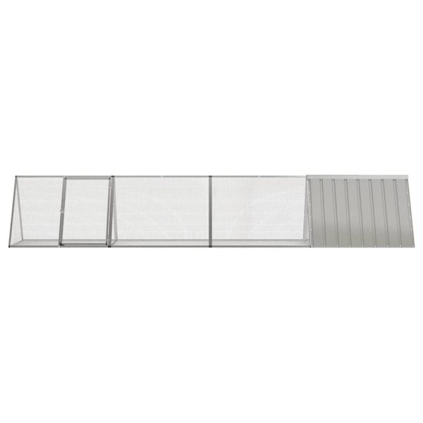 Cușcă pentru iepuri, gri, 403,5×80,5×71 cm, oțel galvanizat