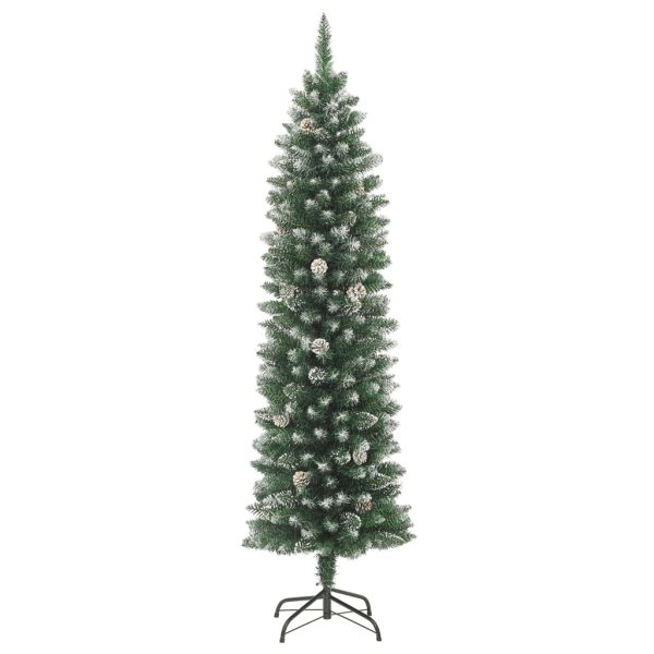 Brad de Crăciun artificial slim cu suport, 150 cm, PVC
