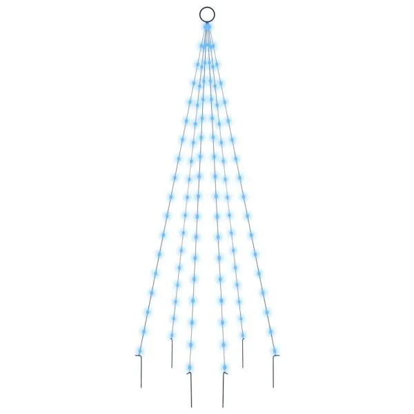 Brad de Crăciun pe catarg, 108 LED-uri, albastru, 180 cm