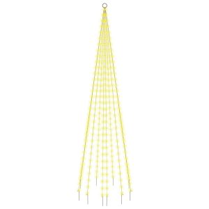 Brad de Crăciun pe catarg, 310 LED-uri, alb cald, 300 cm