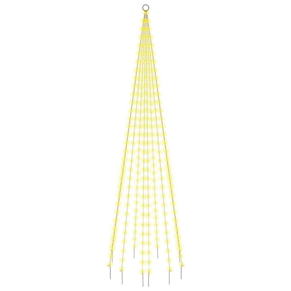Brad de Crăciun pe catarg, 310 LED-uri, alb cald, 300 cm