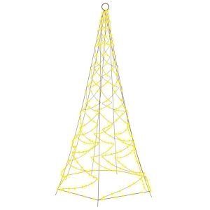 Brad de Crăciun pe catarg, 200 LED-uri, alb cald, 180 cm
