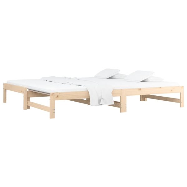 Pat de zi extensibil, 2x(90×190) cm, lemn masiv de pin