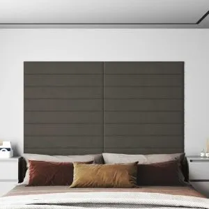 Panouri de perete 12 buc. gri închis 90×15 cm catifea 1,62 m²