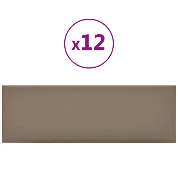 Panouri de perete 12 buc. cappuccino 90×30 cm piele eco 3,24 m²