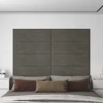 Panouri de perete 12 buc. gri închis 90×30 cm catifea 3,24 m²