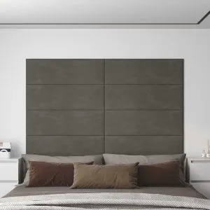 Panouri de perete 12 buc. gri închis 90×30 cm catifea 3,24 m²