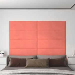 Panouri de perete 12 buc. roz 90×30 cm catifea 3,24 m²