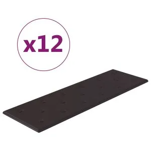 Panouri de perete 12 buc. negru, 90×30 cm, piele eco 3,24 m²
