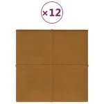 Panouri de perete 12 buc. maro 30×30 cm catifea 1,08 m²