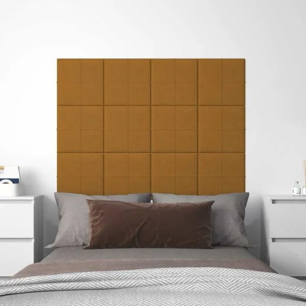 Panouri de perete 12 buc. maro 30×30 cm catifea 1,08 m²