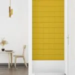 Panouri de perete 12 buc. galben 90×15 cm catifea 1,62 m²