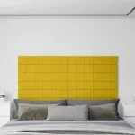 Panouri de perete 12 buc. galben 90×15 cm catifea 1,62 m²