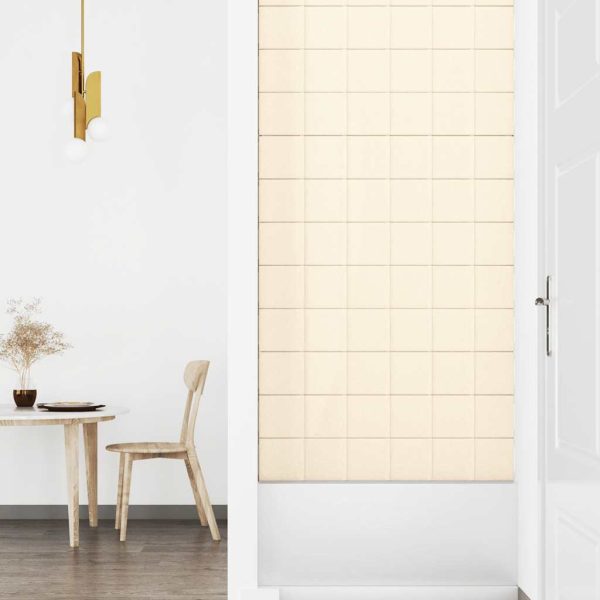 Panouri de perete 12 buc. crem 90×15 cm catifea 1,62 m²