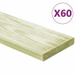 Plăci de pardoseală 60 buc. 7,2 m² 1 m, lemn masiv pin tratat