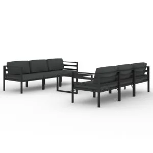 Set mobilier de grădină cu perne, 7 piese, antracit, aluminiu