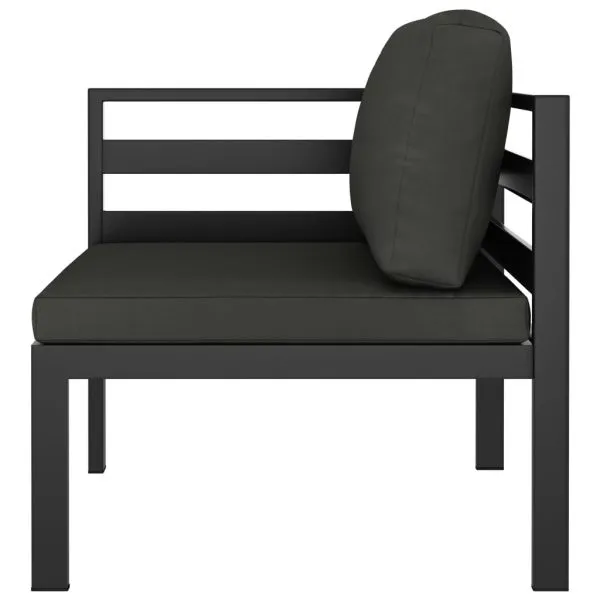 Set mobilier de grădină cu perne, 6 piese, antracit, aluminiu