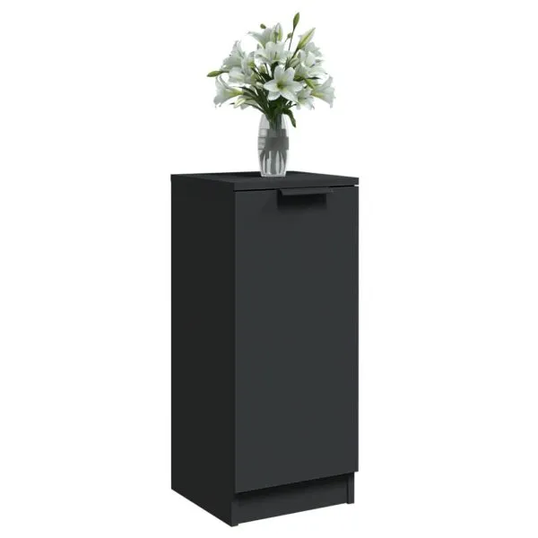 Servante, 2 buc., negru, 30x30x70 cm, lemn prelucrat
