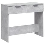 Măsuță consolă, gri beton, 90x36x75 cm, lemn prelucrat