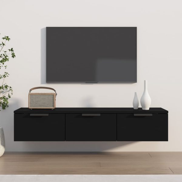 Dulap de perete, negru, 102x30x20 cm, lemn prelucrat