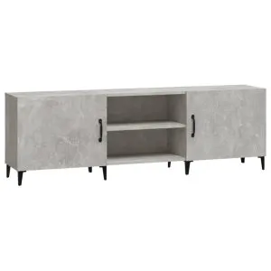 Comodă TV, gri beton, 150x30x50 cm, lemn compozit