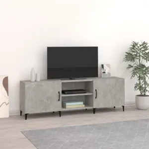 Comodă TV, gri beton, 150x30x50 cm, lemn compozit