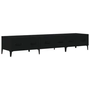 Comodă TV, negru, 150×34,5×30 cm, lemn prelucrat