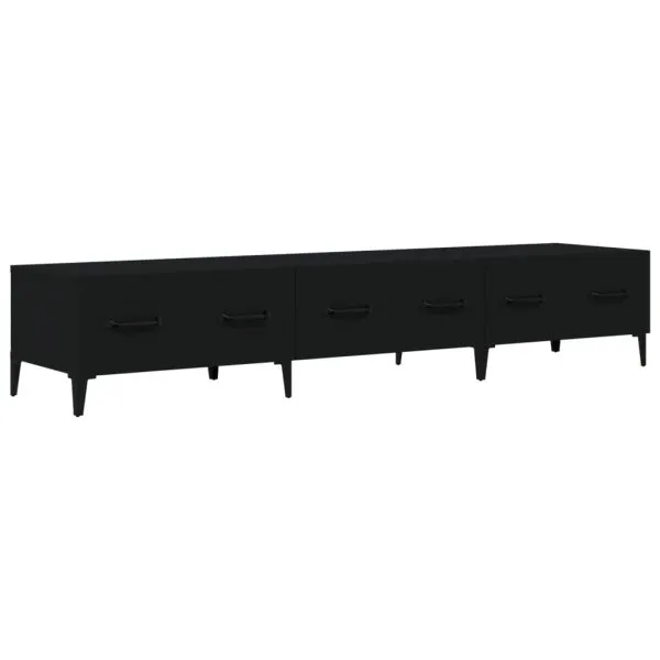 Comodă TV, negru, 150×34,5×30 cm, lemn prelucrat