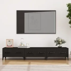 Comodă TV, negru, 150×34,5×30 cm, lemn prelucrat