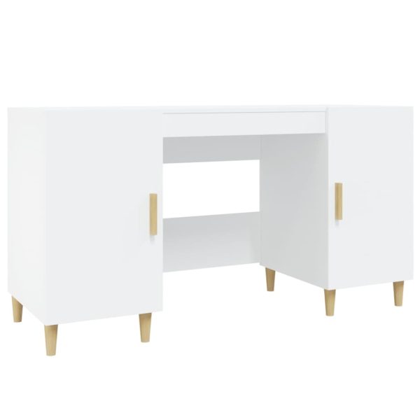 Birou, alb, 140x50x75 cm, lemn compozit