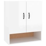 Dulap de perete, alb extralucios, 60x31x70 cm, lemn prelucrat