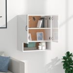 Dulap de perete, alb extralucios, 60x31x70 cm, lemn prelucrat